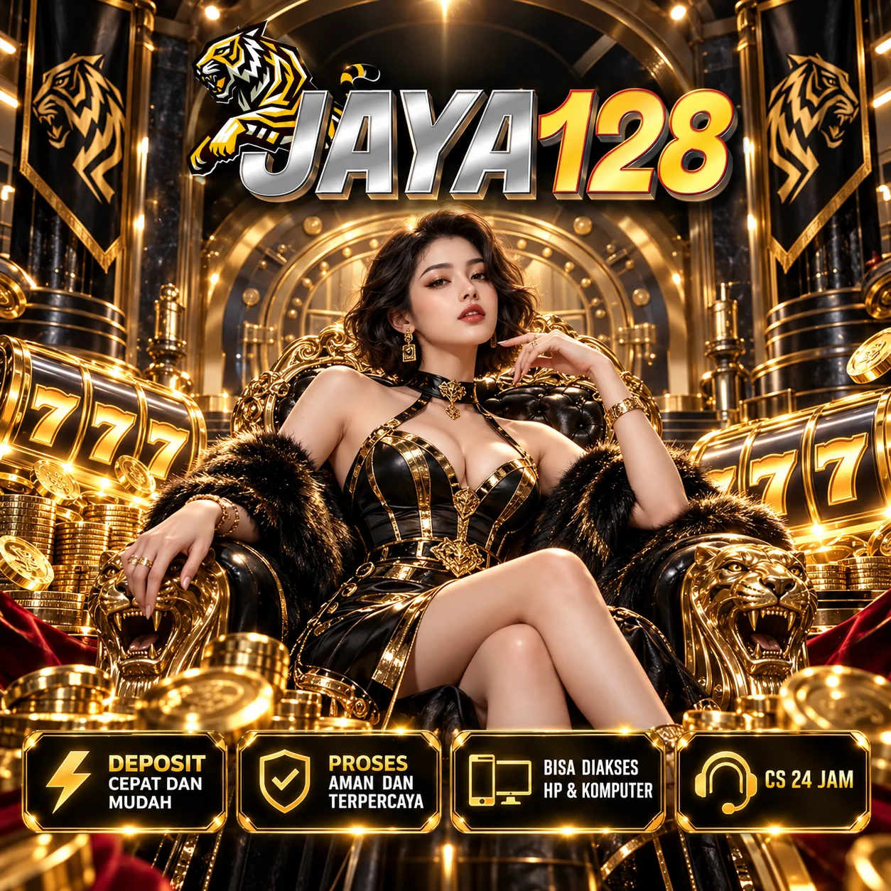 Banner JAYA128 MANTAP bertema game digital pada halaman beranda